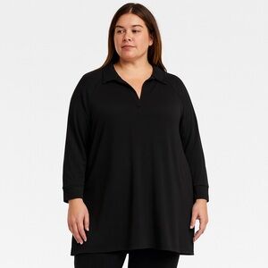 Eileen Fisher Black Tunic Top 1X